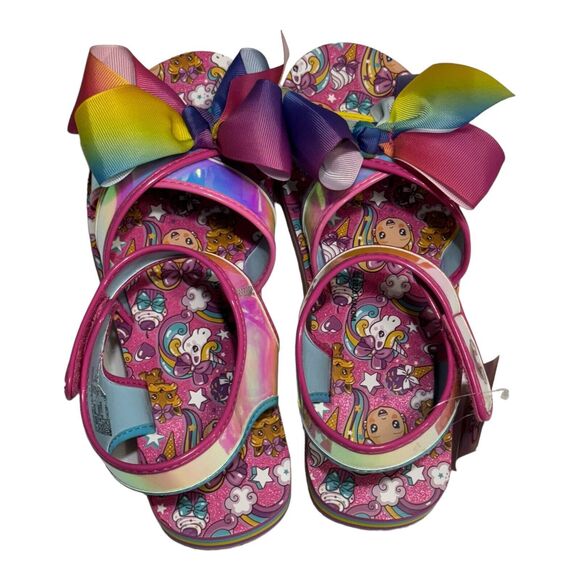 NEW Nickelodeon Jojo Siwa Girls Size 6 Rainbow Unicorn Big Bow Sandals - Picture 6 of 10